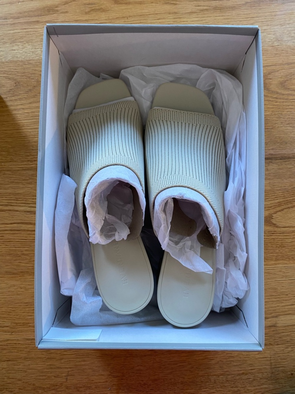 Everlane Neutral Knit Slide Sandals - Women